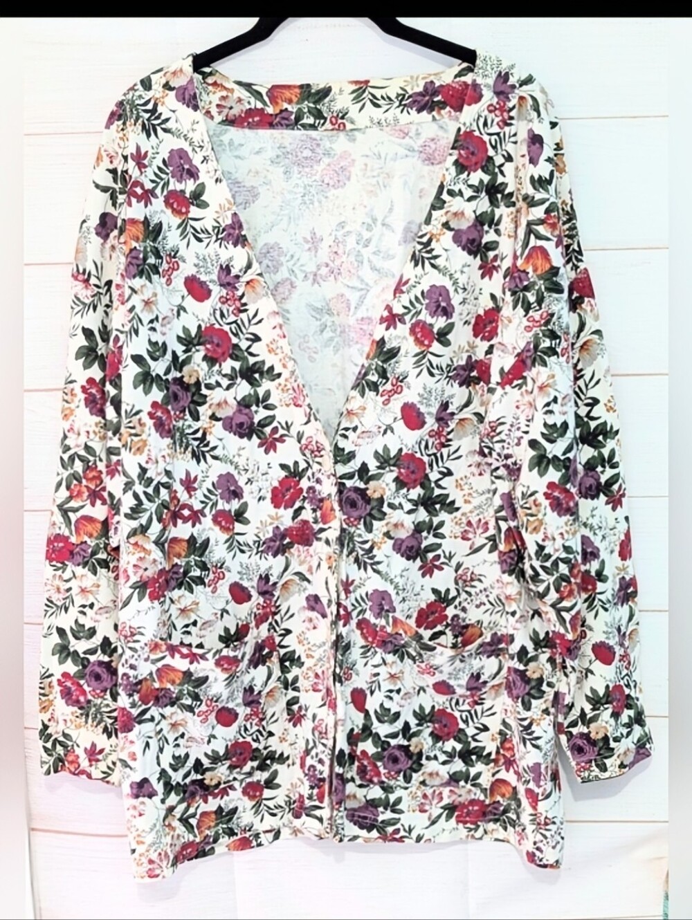 Vintage Floral Button-Up Grandma Cabincore Cardigan Size XL